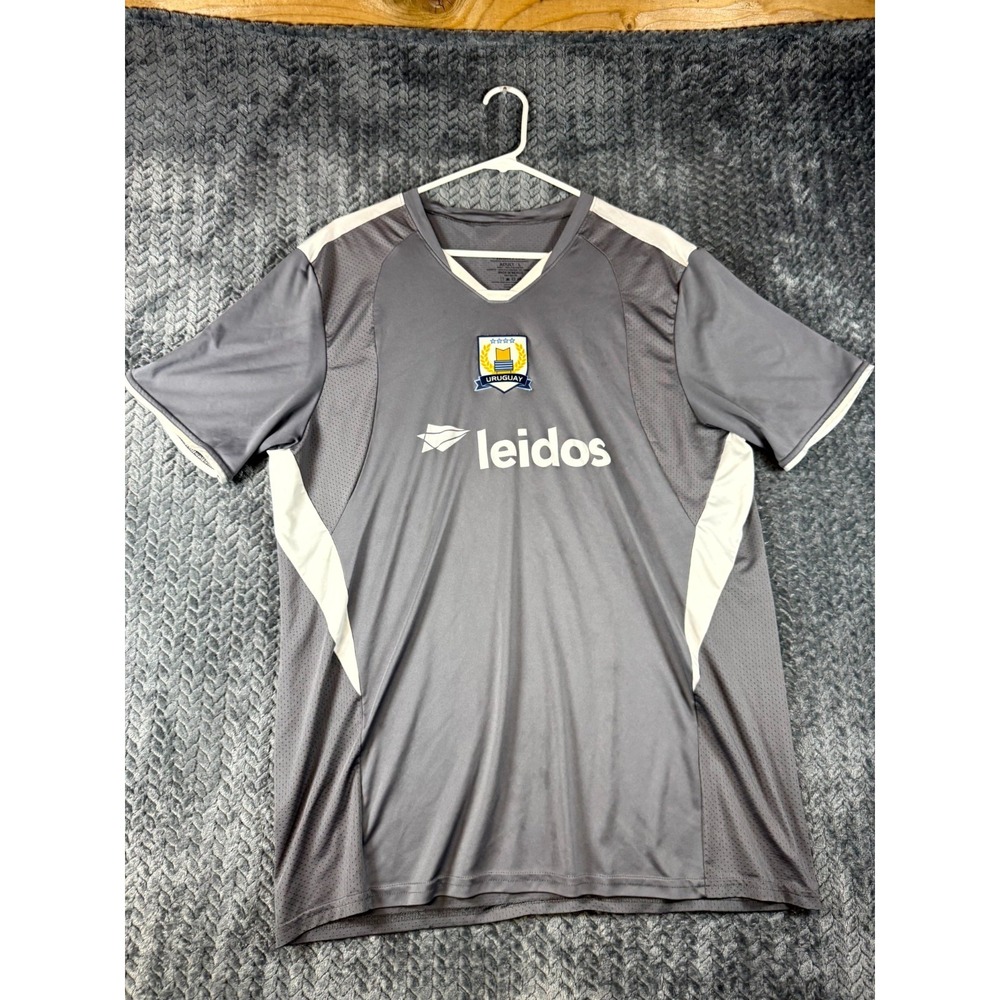 High Five Leidos Uruguay Soccer Jersey Mens L Gray Essortex Moisture Management